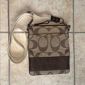 Coach Signature Brown Swingpack Crossbody Bag